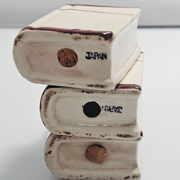 3 Westwood Ceramic Spice Containers book shaped vtg Japan windmill design retro - Picture 5 of 11